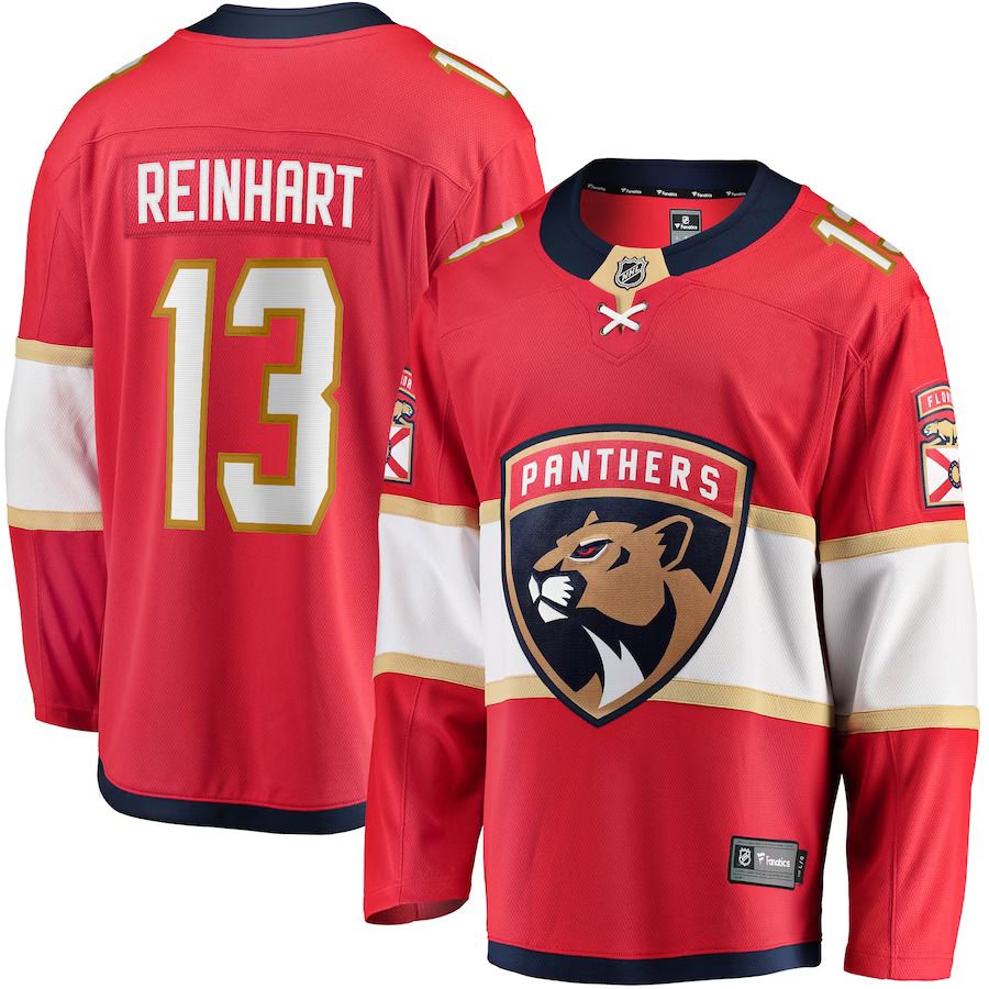 Men Florida Panthers #13 Sam Reinhart Fanatics Branded Red Breakaway Player NHL Jersey